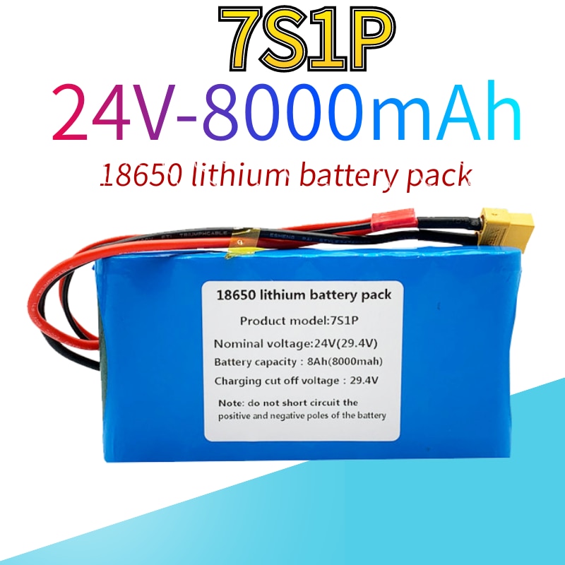 New7s1p 24V 8000mah 18650 lithium ion battery pack is suitable for scooter toy bicycle with built-in BMS and charger sales
