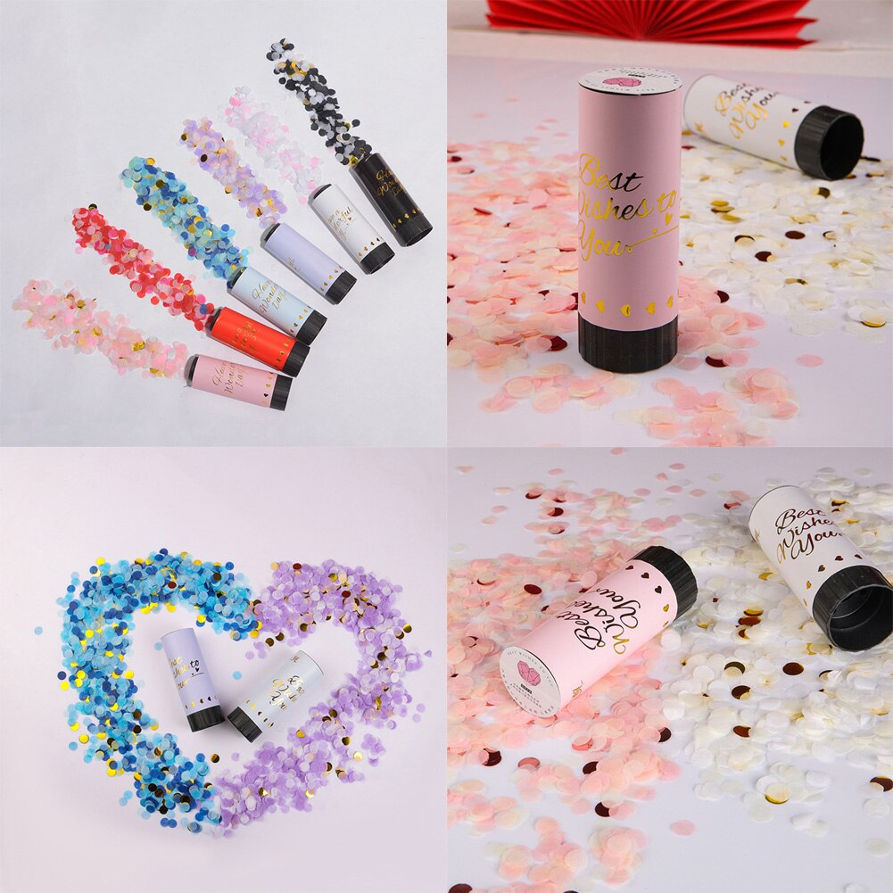 1pcs Confetti Cannons Party Poppers Wedding Streamers Air Compressed Confetti Handheld Graduation Wedding Party Supplies