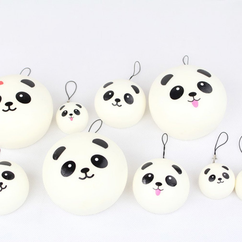 LLavero de Panda blando para niños, bola antiestrés de descompresión de elevación lenta, 4/7/10CM, llaveros de PU, juguetes para niños, de navidad