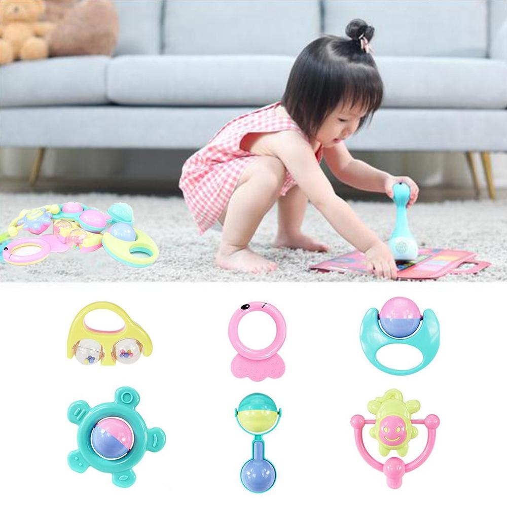 Neue 6Stck Baby RattleTeether einstellen Baby junge mädchen rassel Spielzeug Schütteln Grap Baby Hand Ratt Spielzeug Instrument früHenne bildung Puzzle spielzeug
