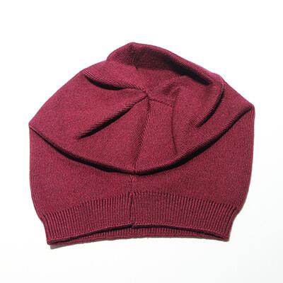 Bingyuanhaoxuan dam vintermössa stickad ullmössa kvinna skullies casual utomhus skidmask hattar hattar för kvinnor: Rödvin