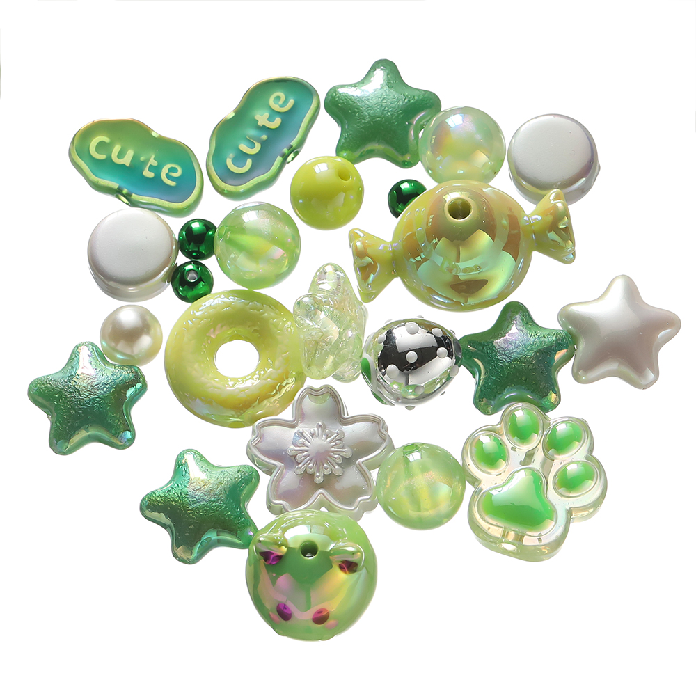 20 gramos, cuentas mezcladas acrílicas de 12 ~ 50mm, cuentas espaciadoras sueltas para fabricación de joyería, accesorios para pulseras, collares y pendientes DIY