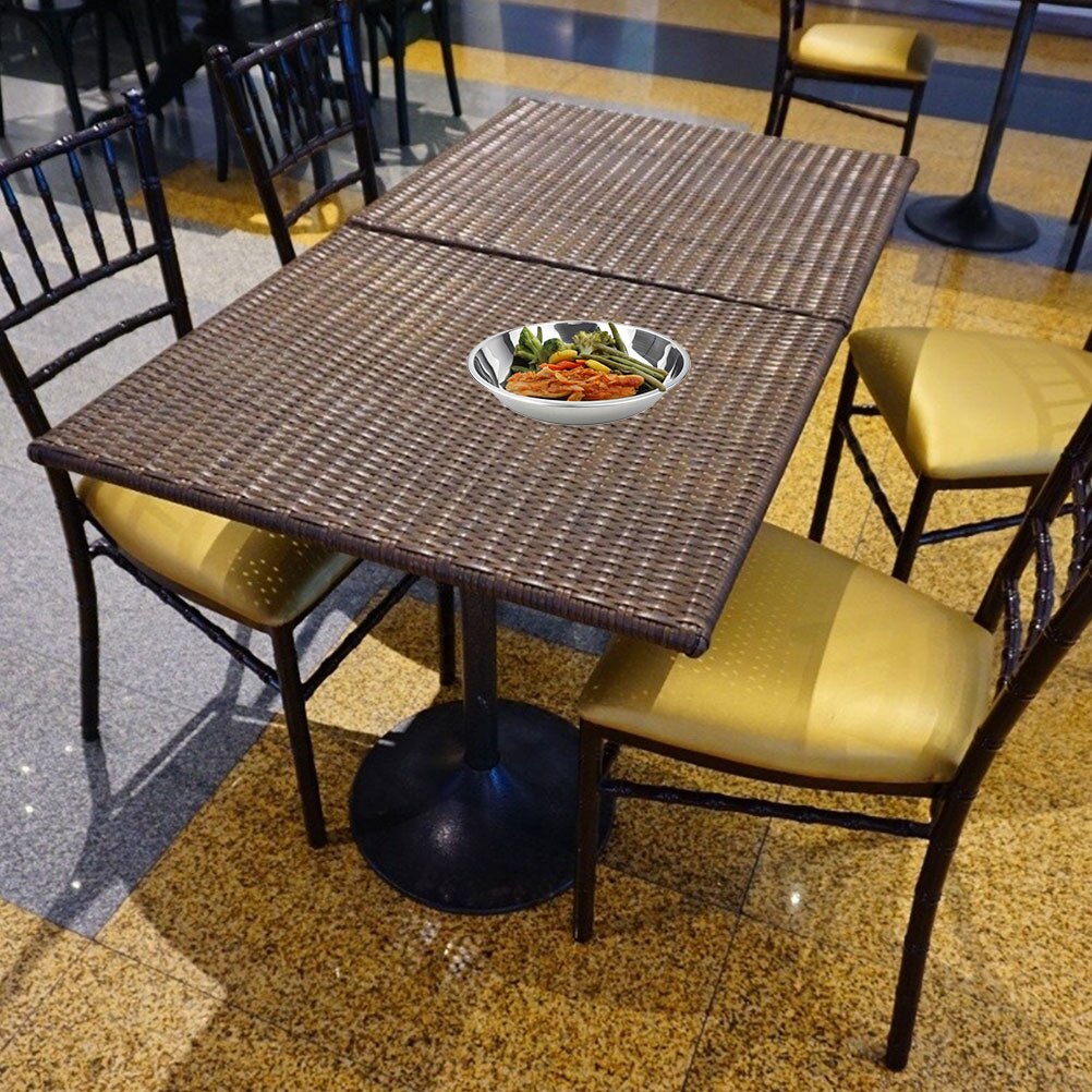 7pcs Stainless Steel Picnic Tray Dinner Plate Food Plate Durable BBQ Plate