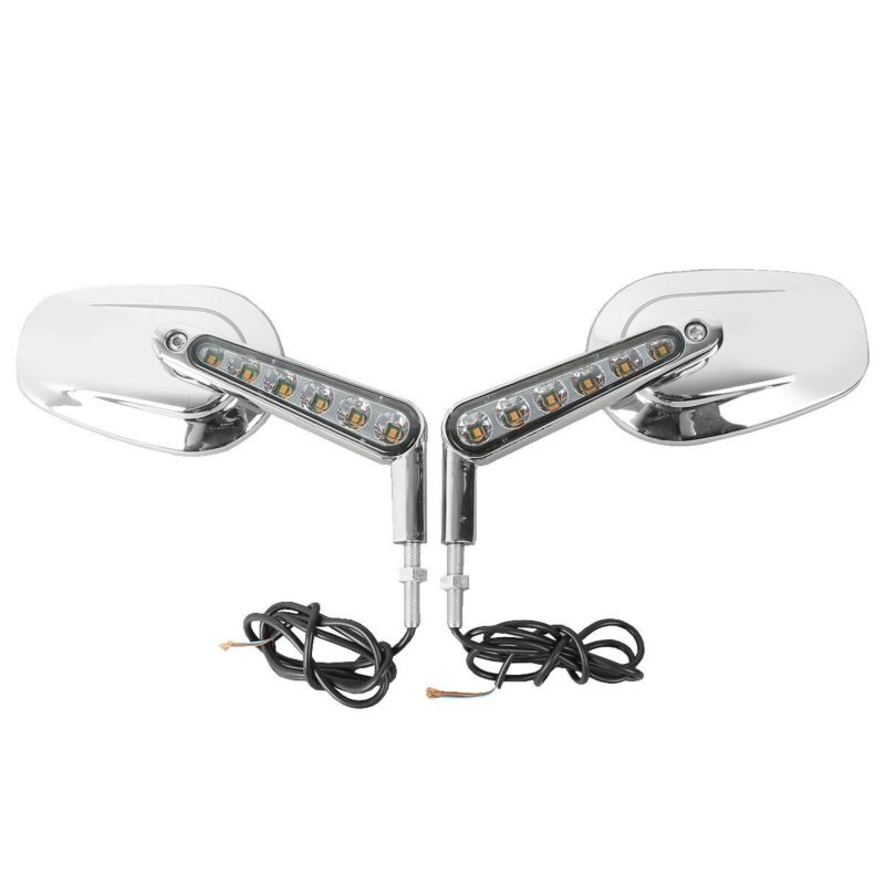 Pour Harley 09-17 V-ROD VRSCF moto LED clignotants avant rétroviseurs latéraux de vue arrière: Argent