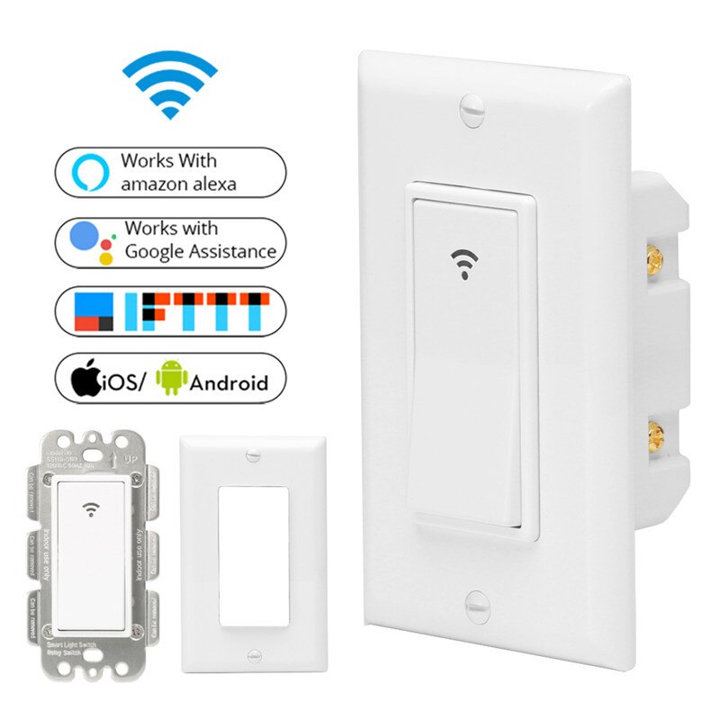 120 Type Wireless Smart Wall Switch Wifi Remote Control Smart Switch American Wall Rocker Switch