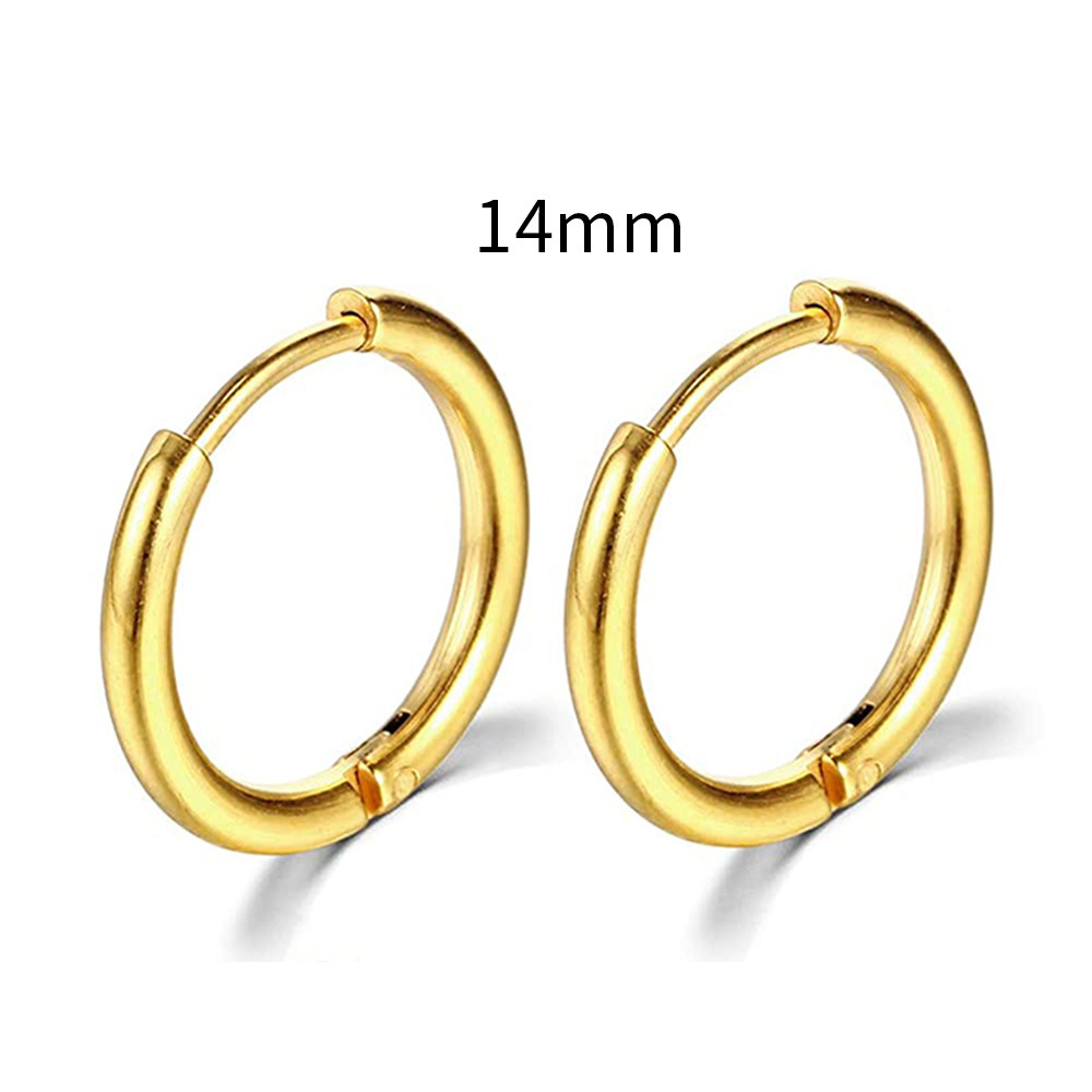 Simple Stainless Steel Small Hoop Earrings for Women Men Cartilage Ear Piercing Jewelry Pendientes Hombre Mujer: WHITE / RED