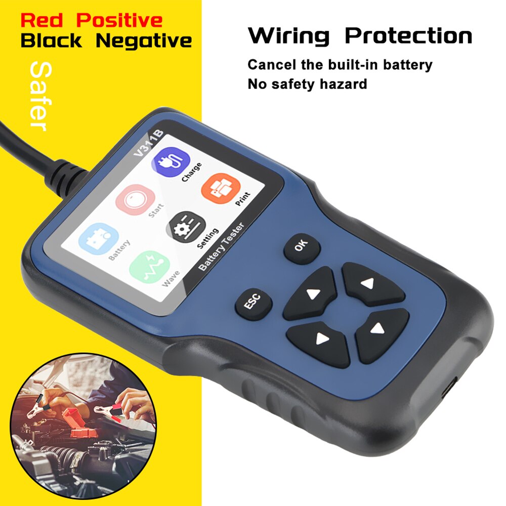 12V Car Battery Charger Tester Analyzer Car Charging Cricut Load Test Auto Diagnostic Tool V311B Analyzer Tools Automotive