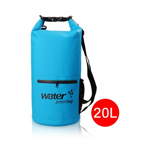 10L 20L Outdoor River trekking bag Double shoulder strap Swimming Waterproof Bags Ultralight Dry Organizers Drifting Kayaking: 20L Blue