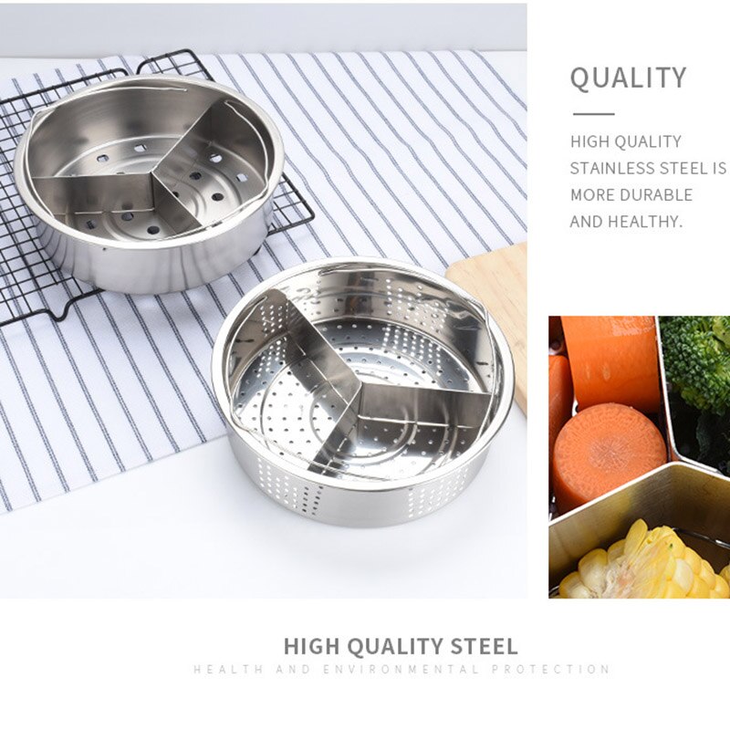 Stainless Steel Pot Steamer Basket Egg Steamer Rack Divider for Pressure Cooker Pot FAS