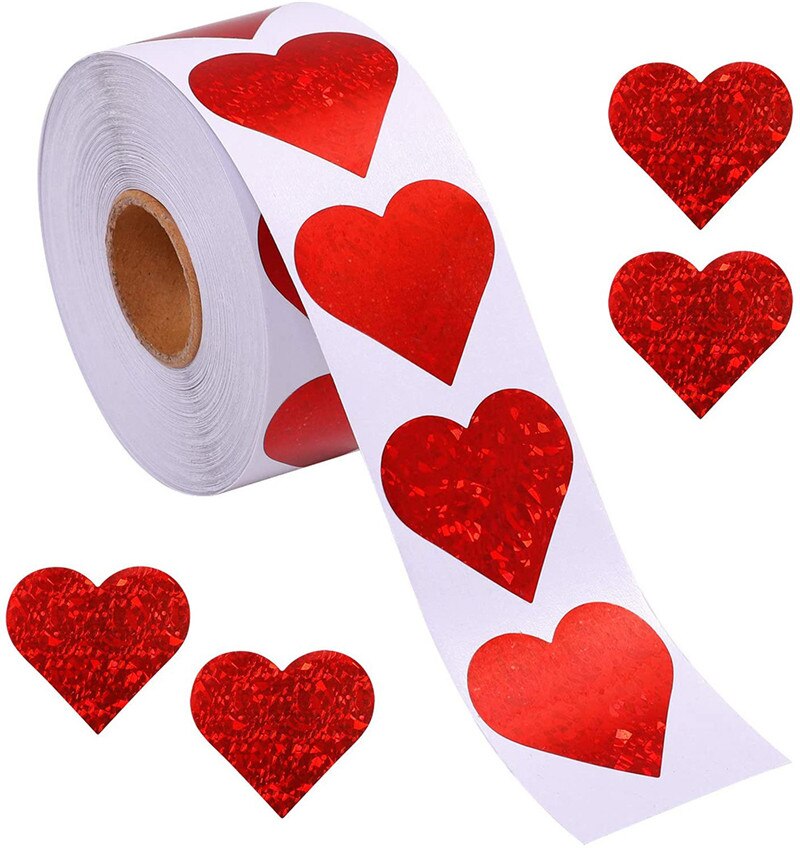500 stücke Neue Herz Runde Form Etiketten Papier Verpackung Aufkleber Candy Dragee Tasche Box Verpackung Kuchen Tasche Hochzeit Dank aufkleber
