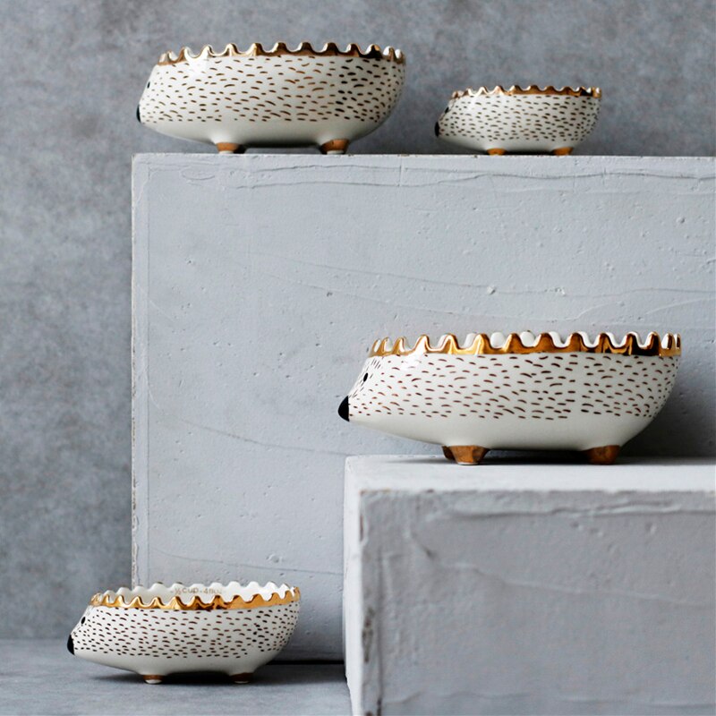 Hedgehog Phnom Penh bowl ceramic Nordic small bowl dessert bowl fruit bowl salad bowl cute animal cutlery cartoon measuring cup