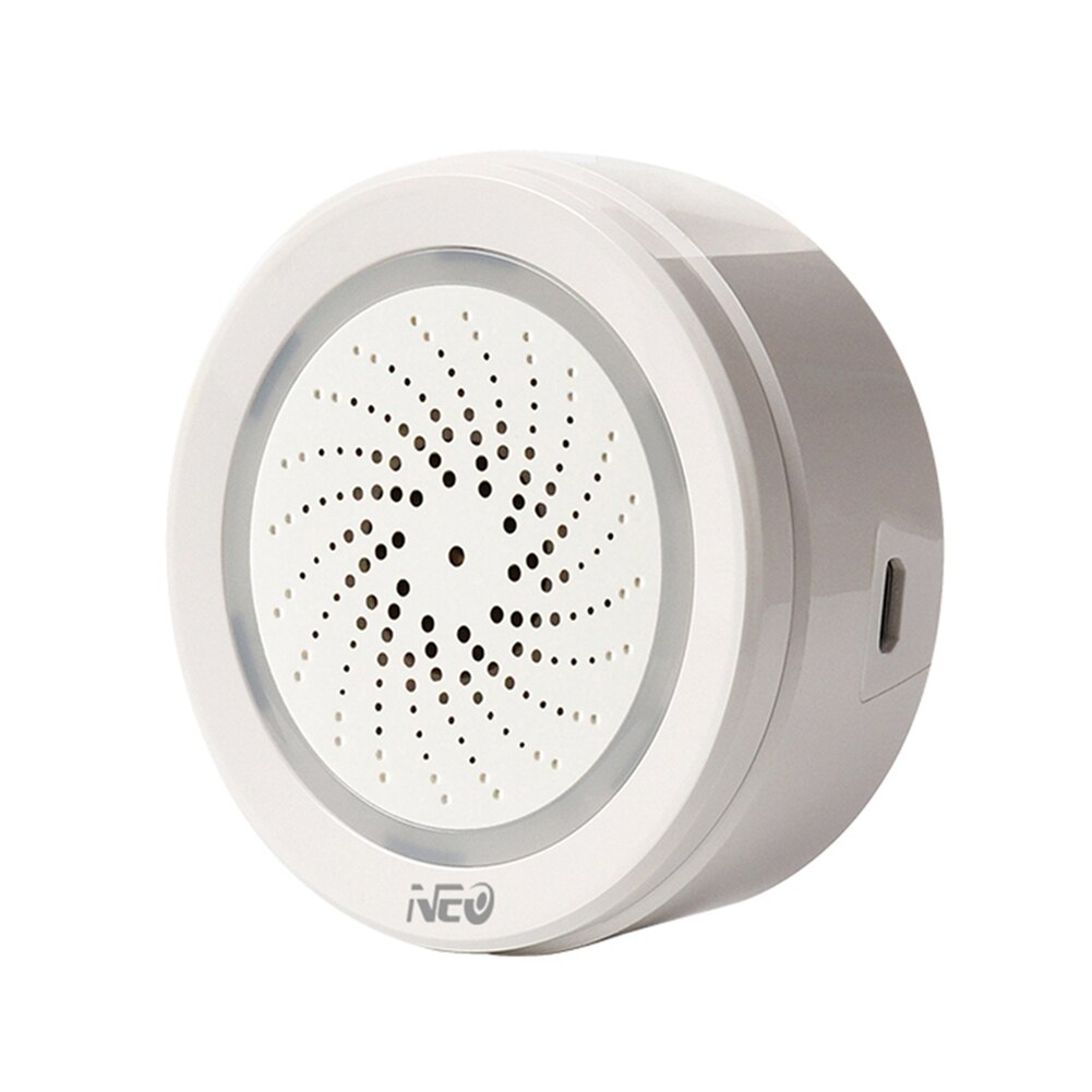 Sirene Inteligente Wifi Tuya 100db com Sensor de Temperatura e Umidade