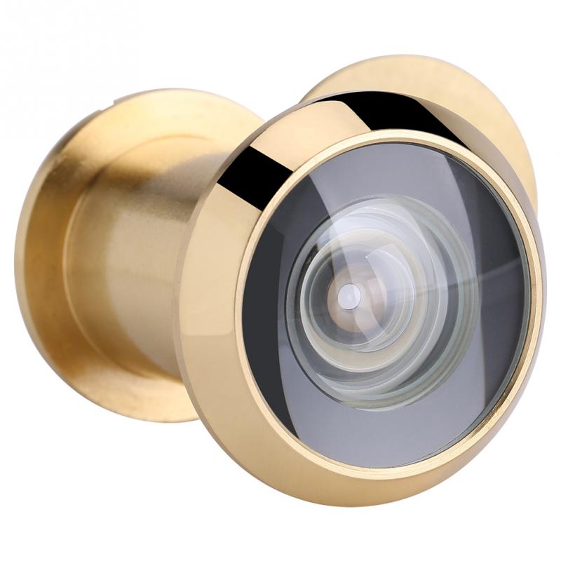 200 Degree Wide Viewing Angle Peephole Security Door Viewers 14mm Hole Hidden Peephole Adjustable Glass Lens Hardware Tools: Gold