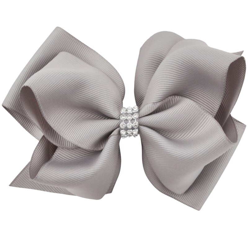 20 kleuren 6 inch meisjes luxe strass strik haarspeldjes kinderen grosgrain lint haarstrik haarspelden hoofddeksels haaraccessoires: Kleur 17