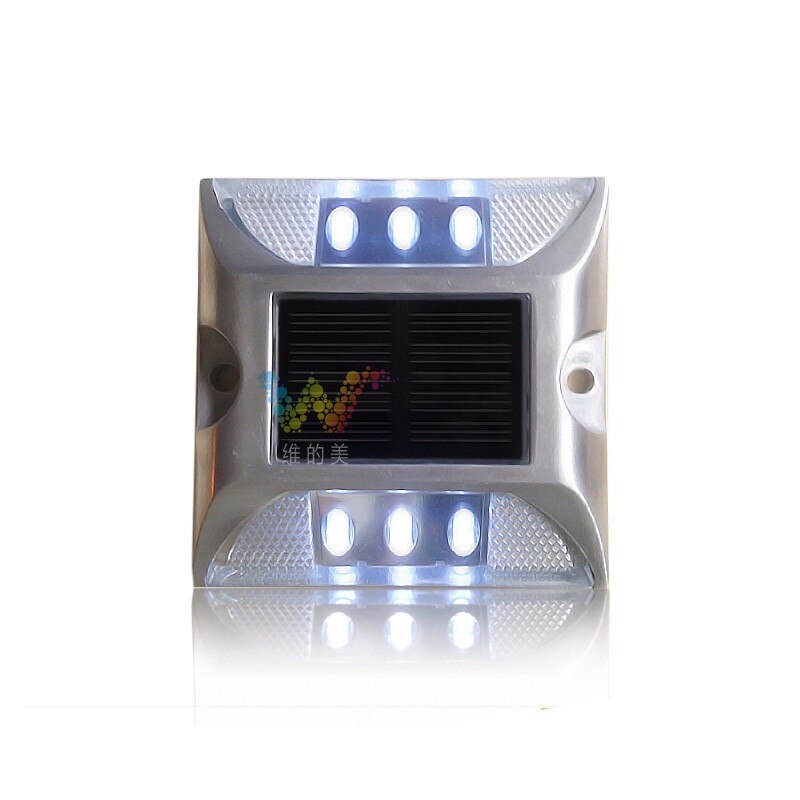 2X Solar Powered LED Road Stud White Road Flashing Light one Pack