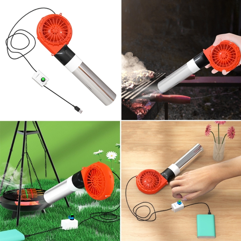 Tragbare BBQ Fan Luft Gebläse Handheld Batterie Powered Grill Fan Luft Gebläse Outdoor Camping Picknick Grill Kochen Werkzeug