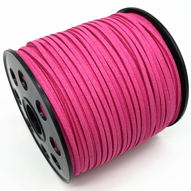 Cordón plano de gamuza trenzada de imitación, cuerda de rosca hecha a mano de cuero de terciopelo coreano de 5 yardas y 3mm para DIY, suministros de joyería # Ro: 15