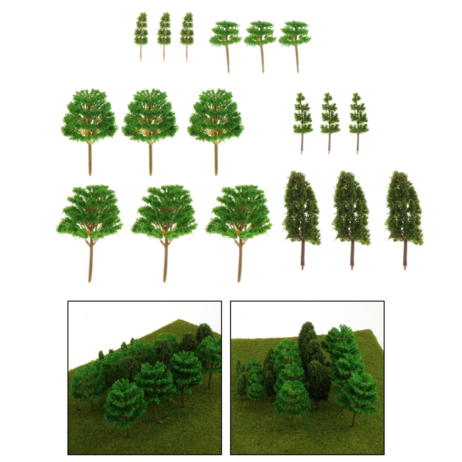 Diverse 24x Landschap Model Groene Boom Miniatuur 1/100 Ambachten Landschap Decor