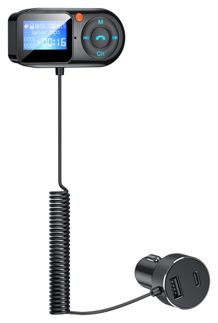 Handsfree Carkit Draadloze Bluetooth 5.0 Lcd MP3 Speler Auto Fm-zender Usb Charge 2.4A PD18W Auto Accessoires Fm Modulator: Default Title