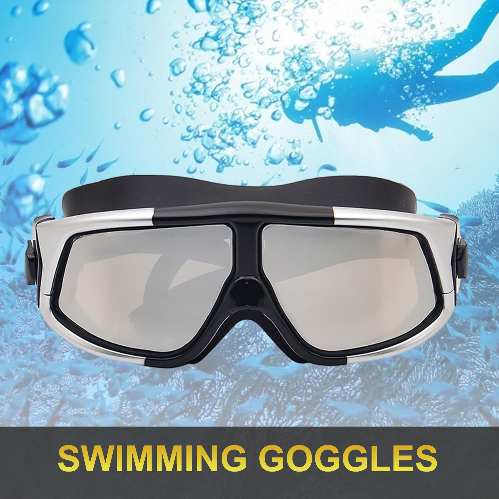 Waterproof Fog Swimming Goggles High-Definition Large Frame Anti-Ultraviolet Plating Flat Light Diving Goggles For Adults