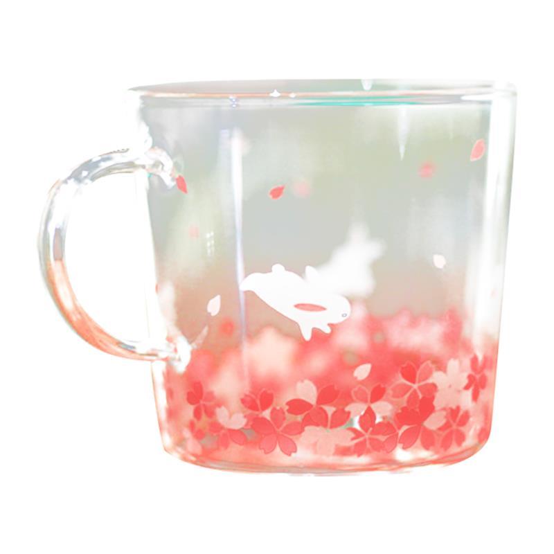 Söt tecknad kattdjur kanin innovativa ölglas värmebeständigt sakura glas te mugg kaffe kopp morgon mjölk juice glas: 3