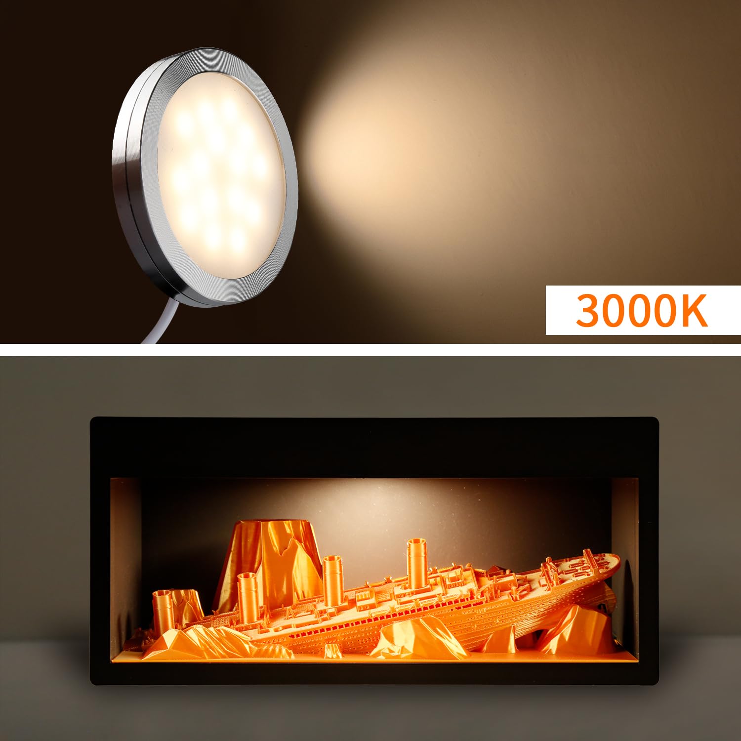 3D Printer LED Lamp Kit 001,For Bambu lab A1/A1mini/P1S/P1P/X1C Makerworld Maker's Supply Hardware kit 5V USB Powered,Warm Light