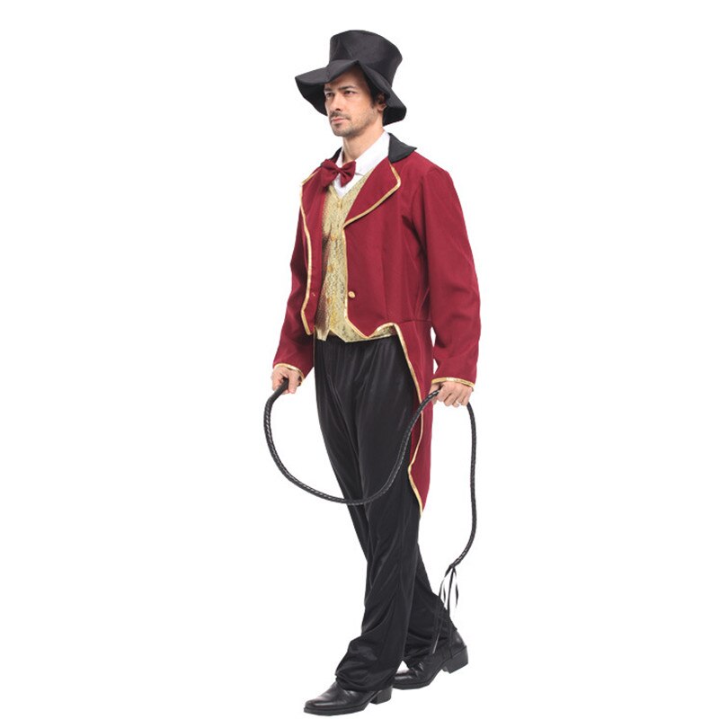 Men The circus Animal trainer Costume Carnival Purim Halloween Magician Cosplay Carnival Masquerade Stage performance dress