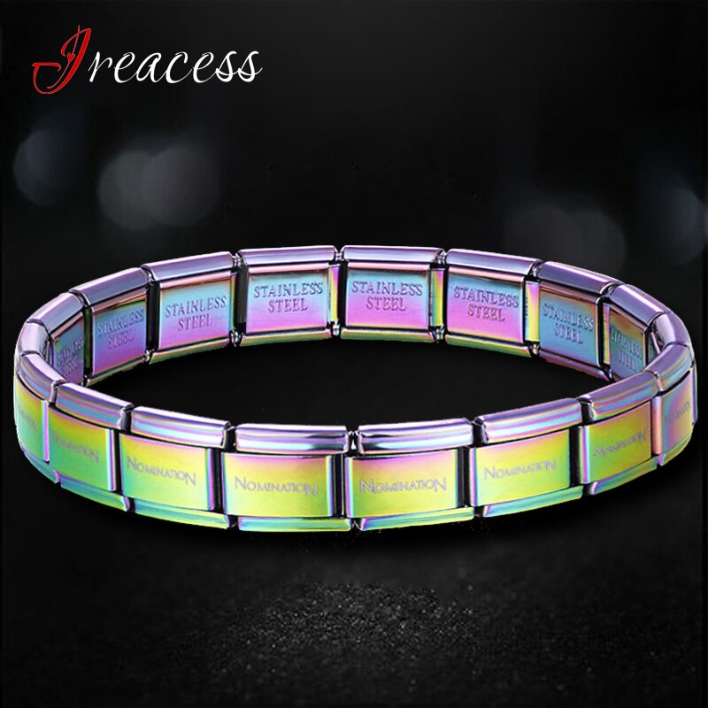 Stainless Steel Charm Bracelets For Women men Black Blue Gold Silver Jewelry body Bracelet & Bangle: Colorful