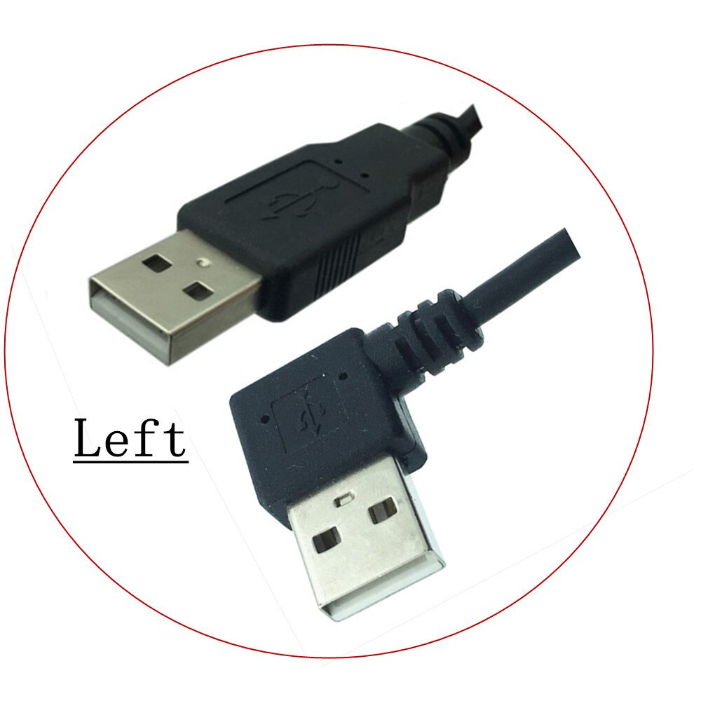 Usb A Male Naar Usb A Male 90 Graden Links/Rechts/Up/Down Hoek Adapter Extension Adapter kabel USB2.0 Male Naar Male Cord 25 Cm: Left