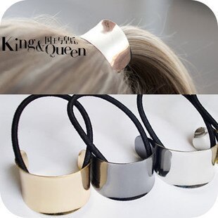 1 stk sejt metal cirkel hår manchetbånd slips elestisk hestehale holder hår tilbehør pandebånd sølv/guld