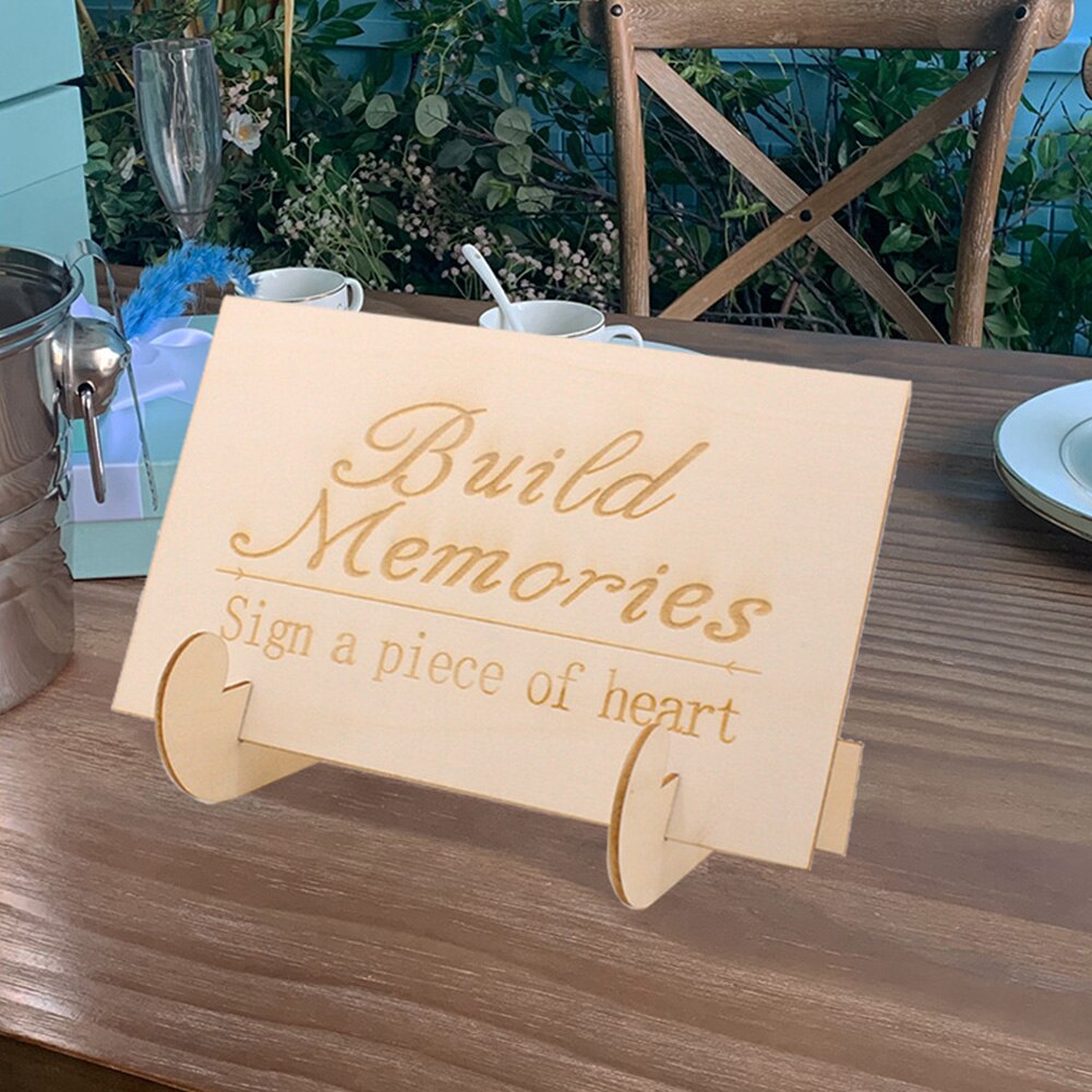 Hem gästbok signatur gör-det-själv-signeringskort fest trähjärtan hänge baby shower slitstark bröllop önskar träd set hantverk