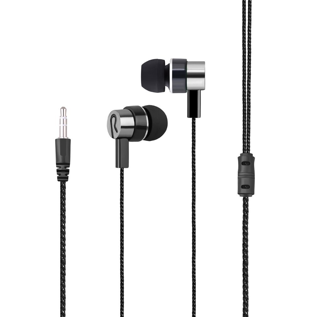 Geflochtene, kabelgebundene ohrhörer, subwoofer-in-ear-kopfhörer, geräuschisolierendes headset für smartphones,  mp3 mp4 pc gaming-only-kopfhörer , 3.5mm dynamische