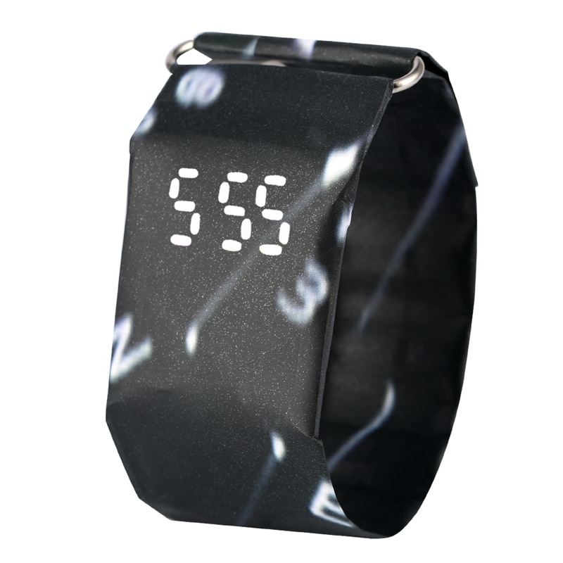 Stijlvolle Zwart Toetsenbord Patroon Papier Horloge Voor Mannen Dupont Horloges Praktische Digitale Tijd Display Horloge Vriendje