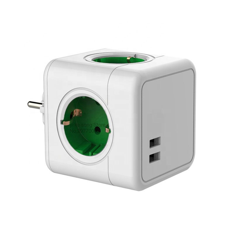 Multiprise européenne EU Powercube, 3680W, prises multiples, prises secteur, filtre réseau, USB 4, AC, maison, bureaux