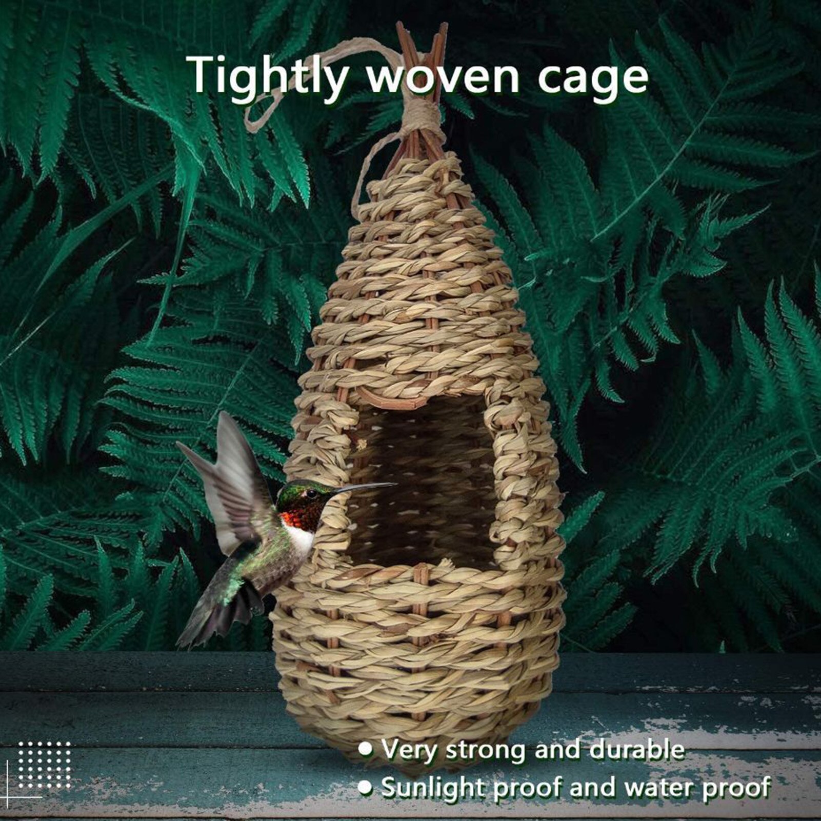 Garden Hanging Birds Nest Hand-woven Outdoor Hummingbird Cage Garden Hanging Birds Nest Hand Woven Outdoor Hummingbird Cage
