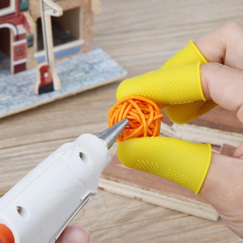 Anti-dérapant pistolet à colle doigt casquettes Silicone doigt couverture manchon protecteur