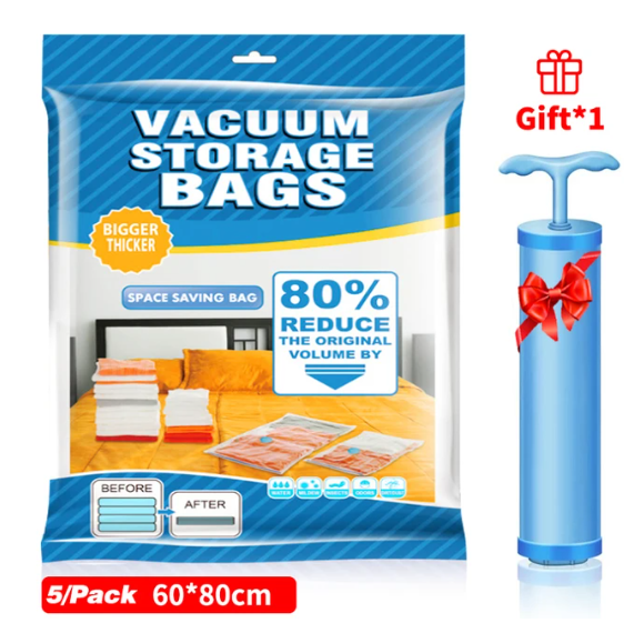 Sac de rangement sous vide, sac de rangement sous vide pour vêtements, sac de rangement pour literie, oreillers, serviette, gain d'espace, sac de voyage scellé avec Valve: Kaki foncé