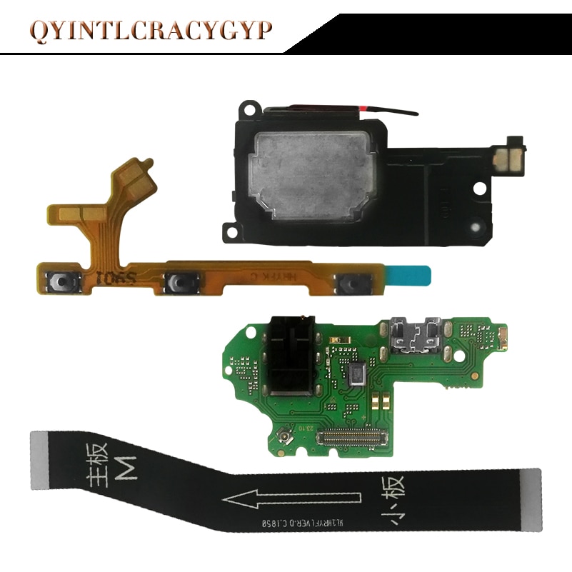 Telefoon Onderdelen Voor Huawei P Smart Power On/Off Volume Button Belangrijkste flex Voor P Smart Luid speaker Poort Opladen