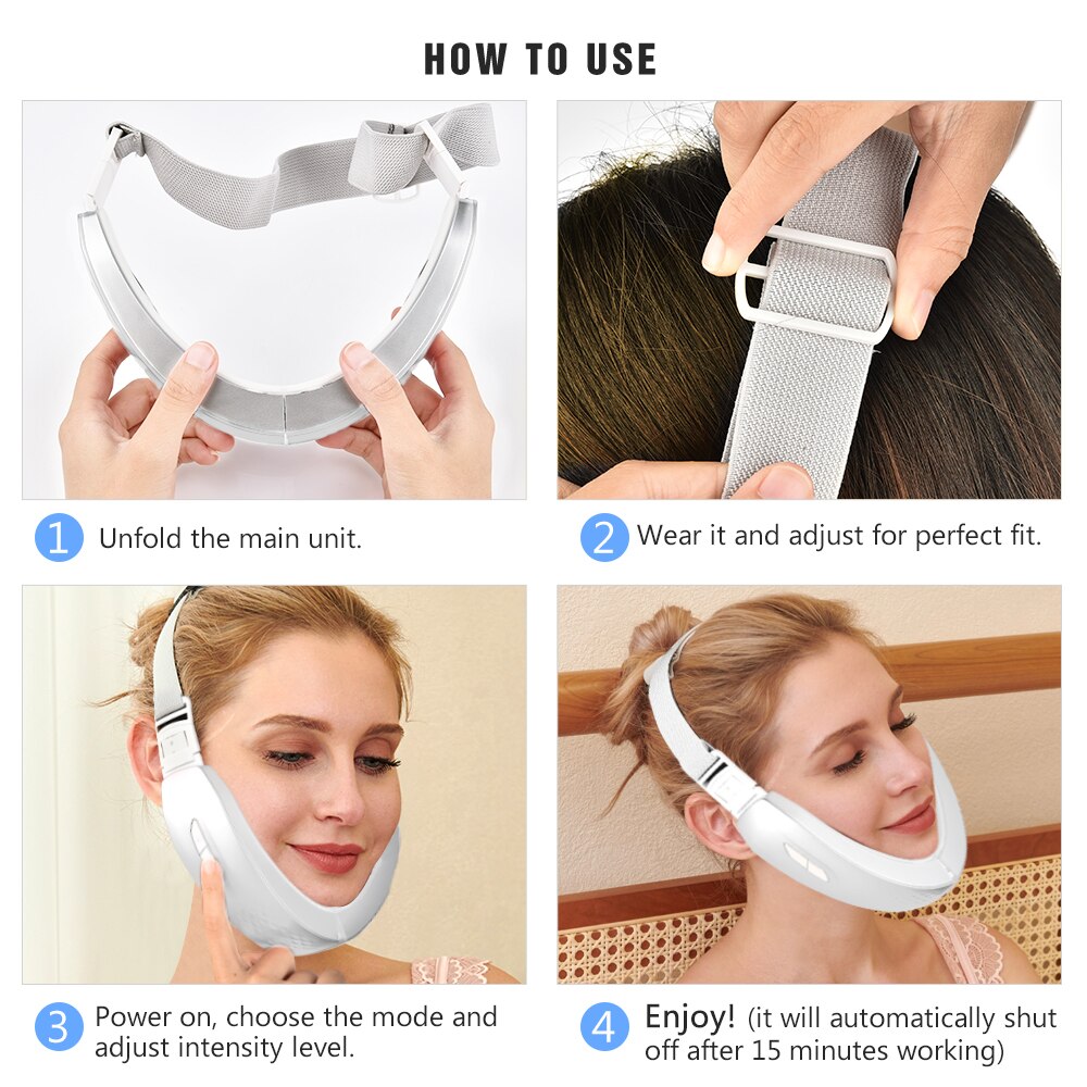 Dispozitive de lifting facial bandaj de masaj pentru îndepărtarea bărbiei duble microcurenți terapie cu led aparate de înfrumusețare mașină de bandă pentru riduri