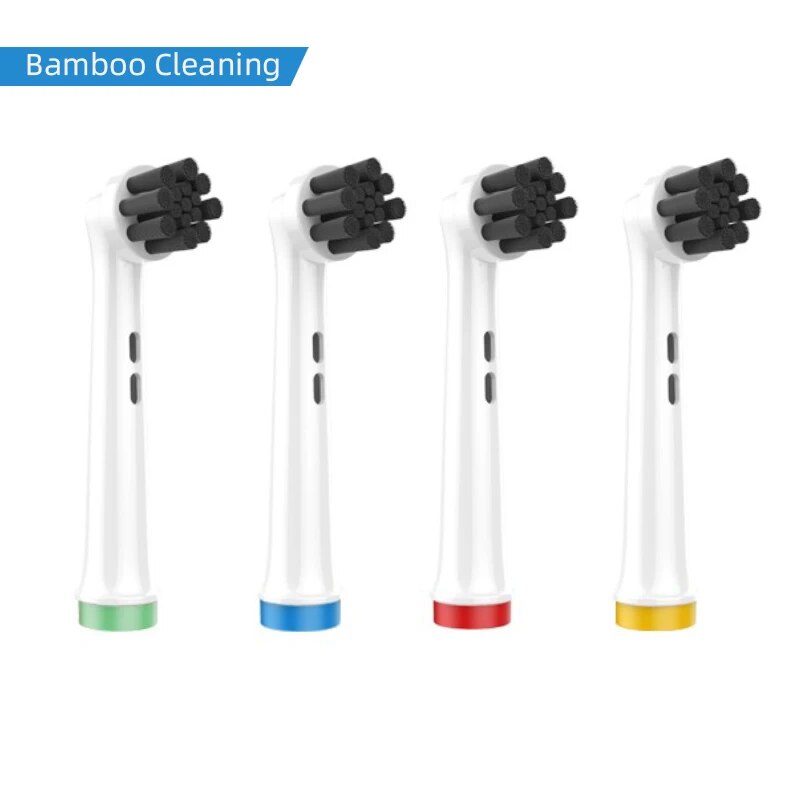 Têtes de brosse à dents électrique à poils Dupont, 4 pièces, blanchiment des dents, nettoyage quotidien, nettoyage précis, soins doux, fonction pour Oral B: Black