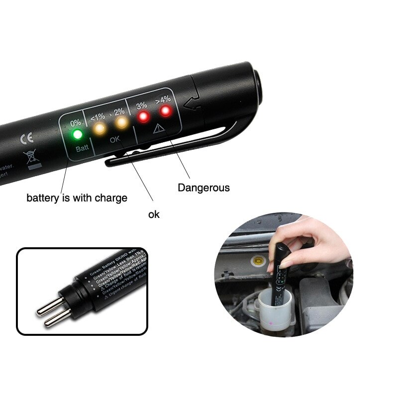 Auto Dc 6V-24V Voltage Circuit Test Pen Auto Remvloeistof Tester Diagnostic Tools Olie 5 leds Auto Remvloeistof Testing Tool