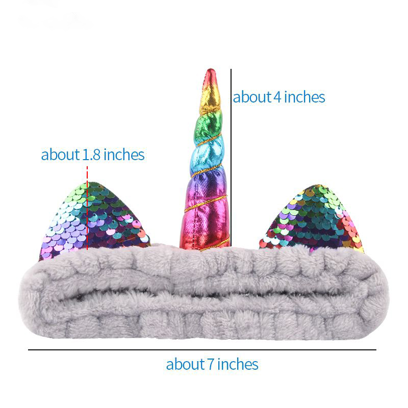 Diadema para lavar la cara con cuerno de unicornio para mujer, diadema de lana Coral blando para maquillaje, Spa, accesorios para el cabello DIY para niña 2023