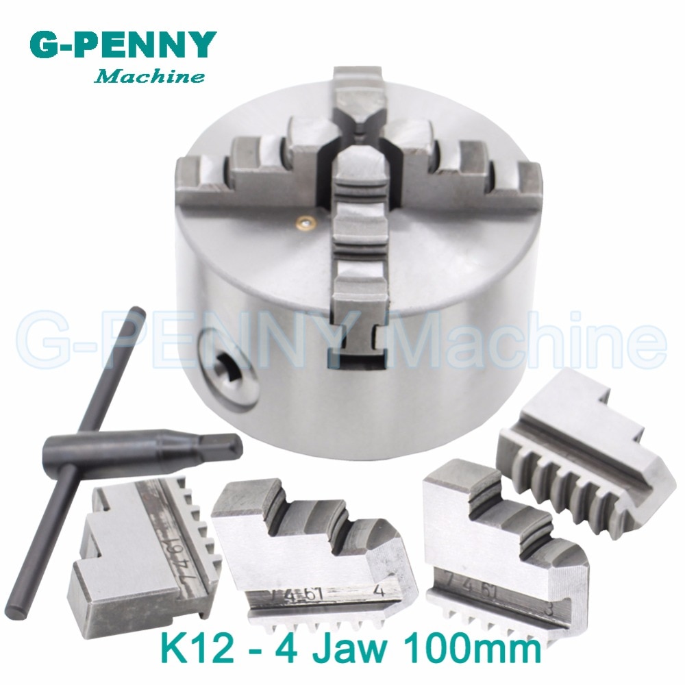CNC 4th axis / A axis 100mm 4 jaw Chuck self-centering manual chuck four jaw for CNC Engraving Milling machine CNC Lathe Machine