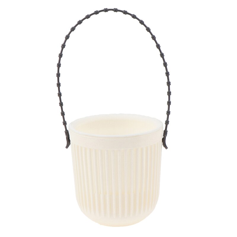 Macetas colgantes de cadena para balcón, cesta de maceta de flores, tejido de mimbre de imitación, 1 ud.: 7