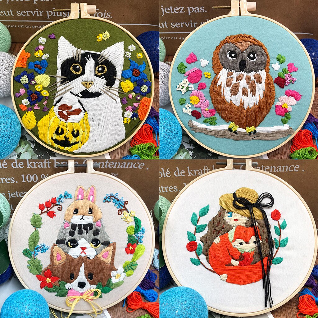 Beginner Embroidery Kit Hand Embroidery Kit with Embroidery Hoops in