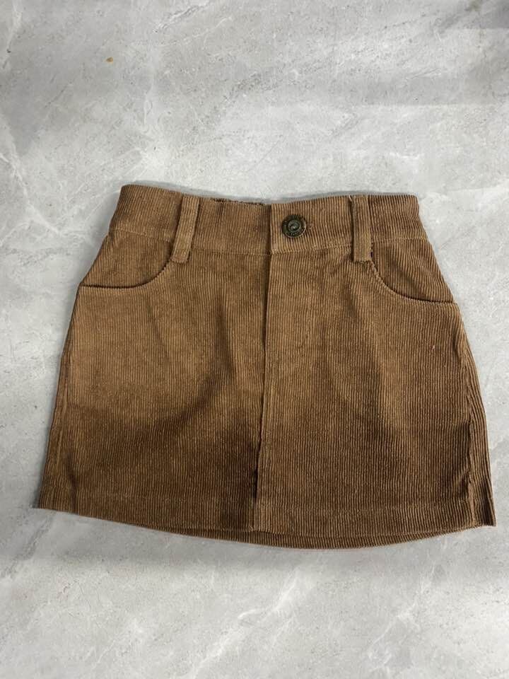 Kinderen Baby Meisjes Mode Pocket Rok Kinderen Meisjes Stijlvolle Rok Voor Party Dagelijkse Slijtage: Coffee / 100