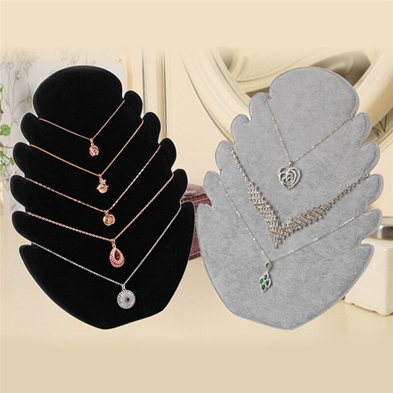 1pc Multi-functional Necklace Jewelry Pendant Chain Display Holder Stand Velvet Easel Organizer Rack Women Jewelery Storage