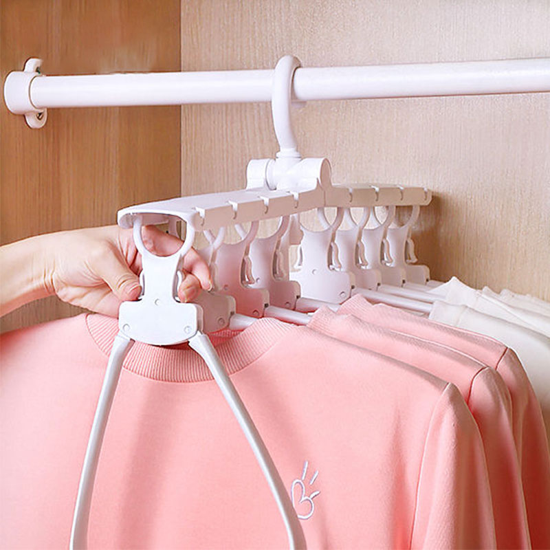 Multi-Function PP Environmental Protection Hanger Storage Folding Hangers Balcony Hangers Douyin Clothes Support Storage Tool