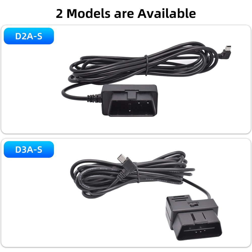Deelife OBD2 Hardwire Kit for Car DVR Mirror Camera Dash Cam Parking Guard Cable 12V 24V to 5V Mini Micro USB Hard Wire