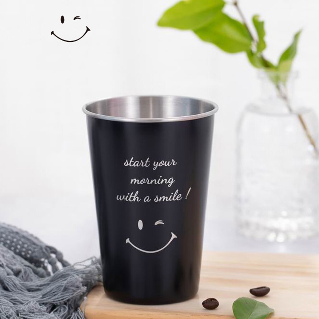 500ML Beer Mug Ice Cold Coffee Beverage Cup Reusable for Bar Home Restaurant Coffee Beer Mugs Stainless Steel Tumbler Cup: Style C